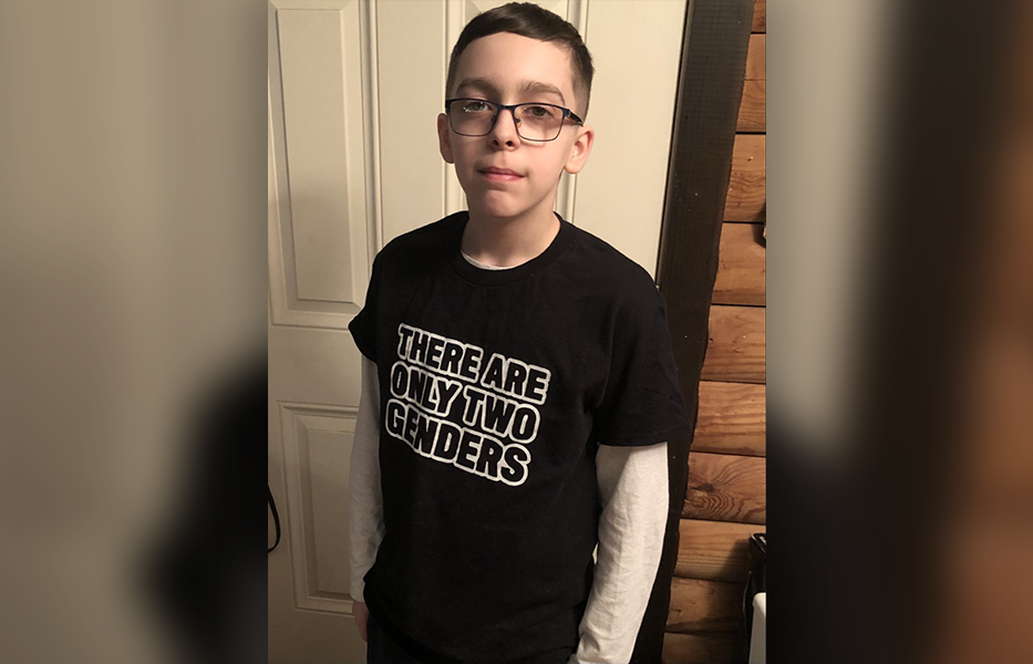 MA boy forbidden to wear ‘There are only two genders’ T-shirt to school